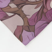 Elegante Scops Uil Paarse Bloemen Fleece Deken (Hoek)