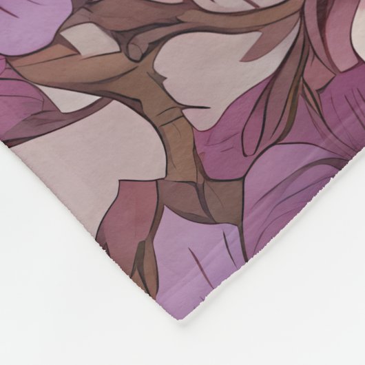 Elegante Scops Uil Paarse Bloemen Fleece Deken (Hoek)