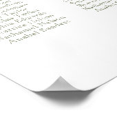 Elegante Scrip 20 Tafel Roos Bruiloftstoewijzingsk Poster (Hoek)