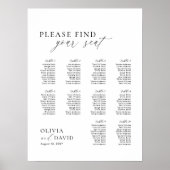 Elegante script 10 tafel zitplaatskaart poster (Voorkant)