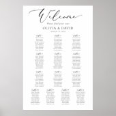 Elegante script 13 tafels Welkom zitplaatsenkaart Poster (Voorkant)