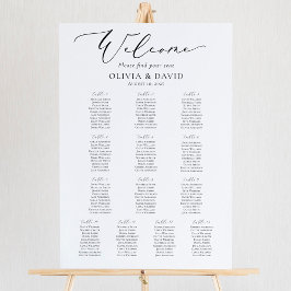 Elegante script 13 tafels Welkom zitplaatsenkaart Poster