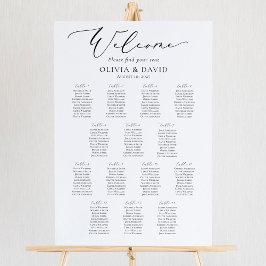 Elegante script 14 Tafels Welkom Zitplaatsenkaart Poster
