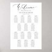 Elegante script 14 Tafels Welkom Zitplaatsenkaart Poster (Voorkant)