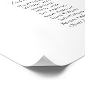 Elegante script 14 tafels zitplaatsenkaart poster (Hoek)
