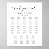 Elegante script 14 tafels zitplaatsenkaart poster (Voorkant)