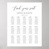 Elegante script 15 tafel zitplaatsenkaart poster (Voorkant)