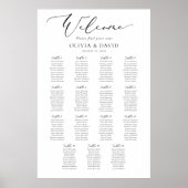 Elegante script 15 Tafels Welkom Zitplaatsenkaart Poster (Voorkant)