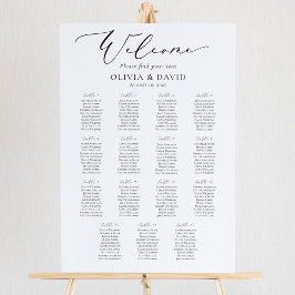 Elegante script 15 Tafels Welkom Zitplaatsenkaart Poster