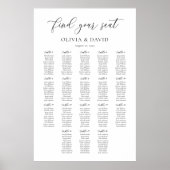 Elegante script 18 tafels zitplaatsenkaart poster (Voorkant)