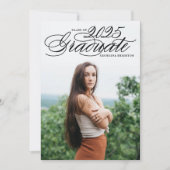Elegante Script 2018 Foto Afstudeeruitnodiging II Kaart (Voorkant)