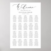 Elegante script 20 tafels Welkom zitplaatsenkaart Poster (Voorkant)