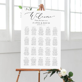 Elegante script 20 tafels Welkom zitplaatsenkaart Poster