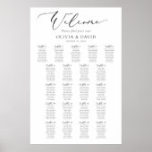 Elegante script 21 Tafels Welkom Zitplaatsenkaart Poster (Voorkant)