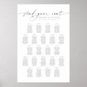 Elegante Script 22 Tafels Welkom Zitplaatsenkaart Poster (Voorkant)