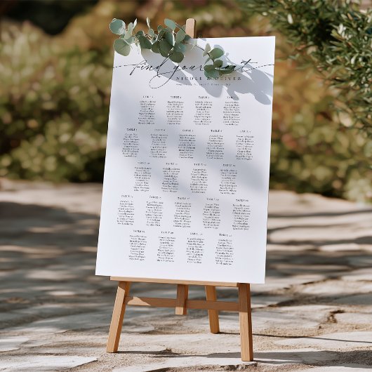 Elegante Script 22 Tafels Welkom Zitplaatsenkaart Poster