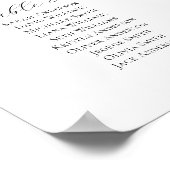 Elegante script 25 Tafels Welkom Zitplaats Chart Poster (Hoek)