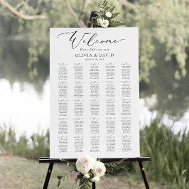 Elegante script 25 Tafels Welkom Zitplaatsenkaart Poster