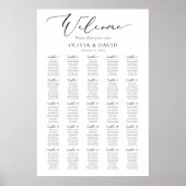 Elegante script 25 Tafels Welkom Zitplaatsenkaart Poster (Voorkant)