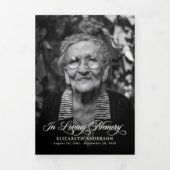 Elegante Script 2-Foto Herdenkingsdienst Order of Drieluik Programma (Cover)