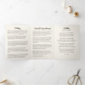 Elegante Script 2-Foto Herdenkingsdienst Order of Drieluik Programma (Binnen)