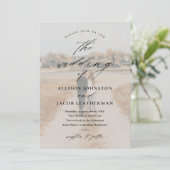 Elegante Script 2 Foto-overlay Trouw Kaart (Staand voorkant)