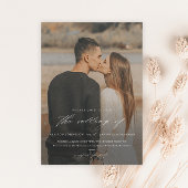 Elegante Script 2 Foto-overlay Trouw Kaart
