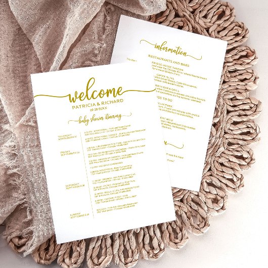 Elegante Script 4 Dagen Baby Shower Activiteitensk
