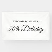 Elegante Script 50e Verjaardag Welkom Spandoek (Horizontaal)