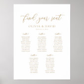 Elegante script 5 Tafels Welkom zitplaatsenkaart Poster (Voorkant)