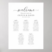 Elegante script 5 Tafels Welkom zitplaatsenkaart Poster (Voorkant)