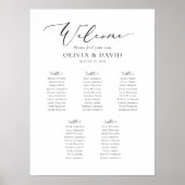 Elegante script 5 Tafels Welkom zitplaatsenkaart Poster (Voorkant)