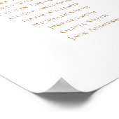Elegante script 6 Tafels Welkom Zitplaatsenkaart Poster (Hoek)