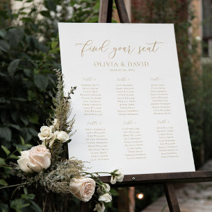 Elegante script 6 Tafels Welkom Zitplaatsenkaart Poster