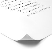 Elegante script 6 Tafels Welkom Zitplaatsenkaart Poster (Hoek)