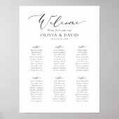 Elegante script 6 Tafels Welkom Zitplaatsenkaart Poster (Voorkant)