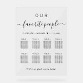 Elegante script 8 tafel trouw zitplaats chart acryl bord (Voorkant)
