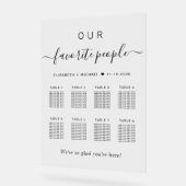 Elegante script 8 tafel trouw zitplaats chart acryl bord (Hoek)