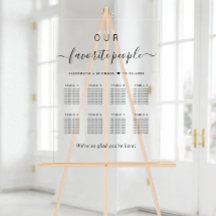 Elegante script 8 tafel trouw zitplaats chart