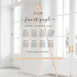 Elegante script 8 tafel trouw zitplaats chart acryl bord