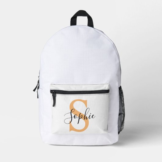 Elegante script aangepaste naam gepersonaliseerd c bedrukte rugzak (Voorkant)