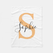 Elegante script aangepaste naam gepersonaliseerd c fleece deken (Voorkant)