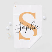 Elegante script aangepaste naam gepersonaliseerd c golfhanddoek (Insitu)