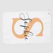Elegante script aangepaste naam gepersonaliseerd c golfhanddoek (Horizontaal)