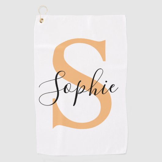 Elegante script aangepaste naam gepersonaliseerd c golfhanddoek (Voorkant)