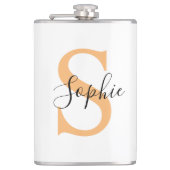 Elegante script aangepaste naam gepersonaliseerd c heupfles (Voorkant)