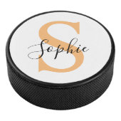 Elegante script aangepaste naam gepersonaliseerd c hockey puck (3/4)
