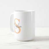 Elegante script aangepaste naam gepersonaliseerd c koffiemok (Voorkant links)