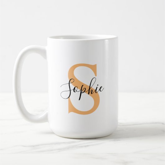 Elegante script aangepaste naam gepersonaliseerd c koffiemok (Links)