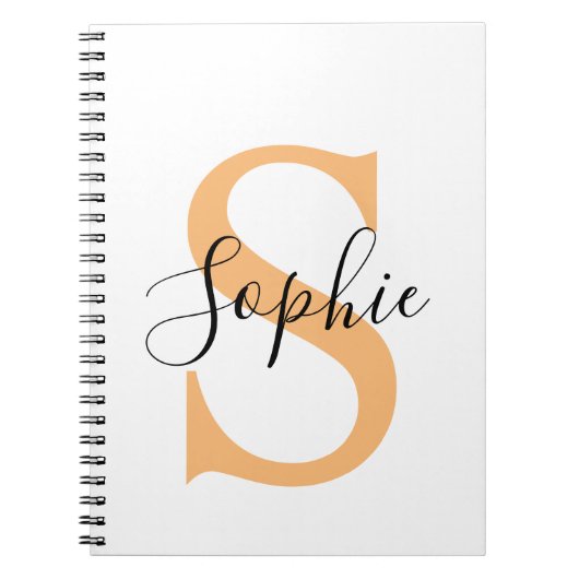 Elegante script aangepaste naam gepersonaliseerd c notitieboek (Voorkant)